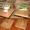 Pedestal Occasional Tables in Chestnut & Oak